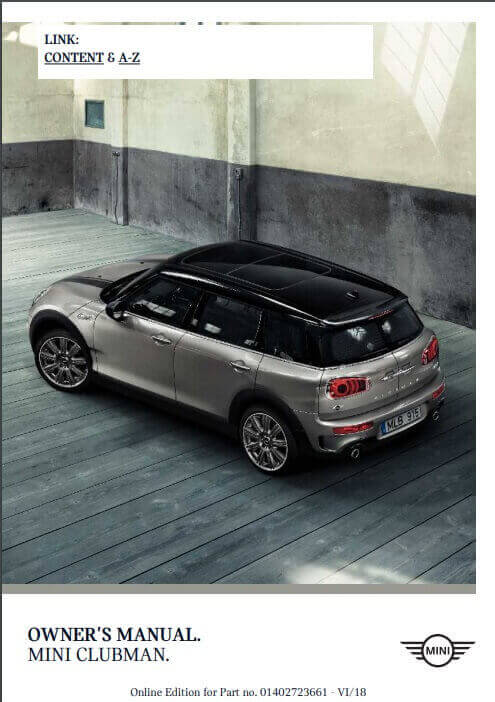 2019 Mini Clubman Owner’s Manual Image