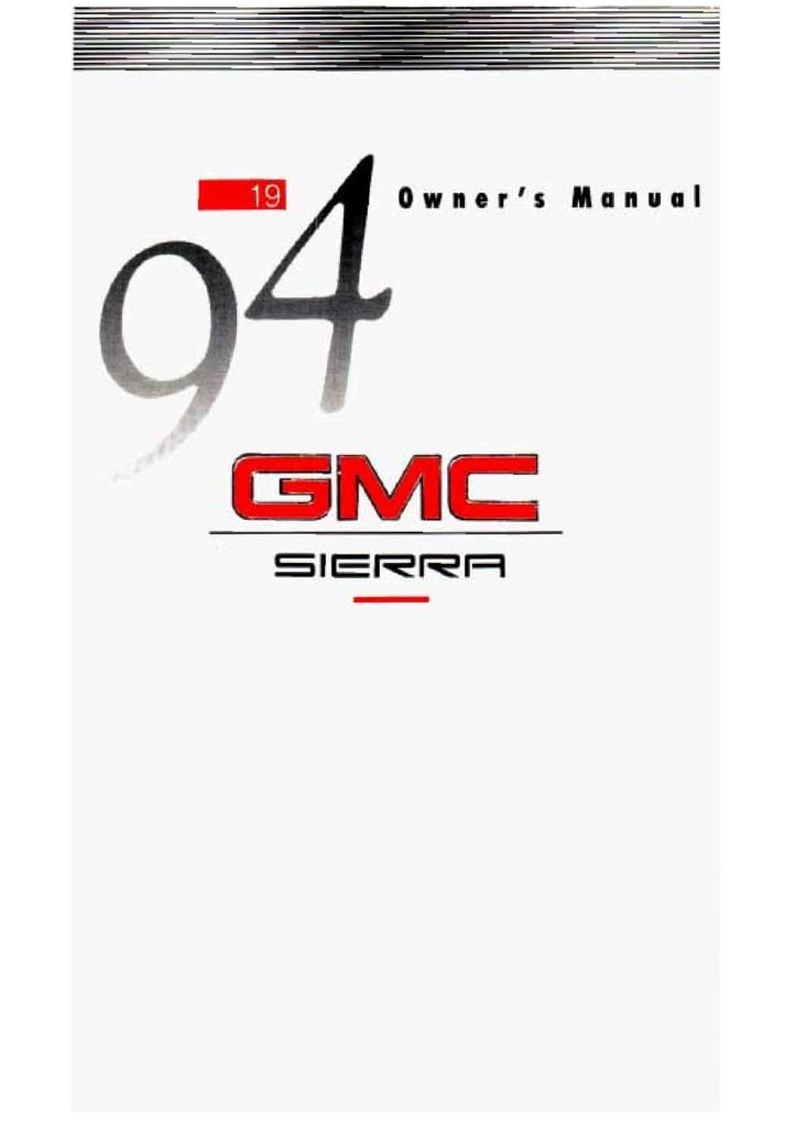 1994 GMC Sierra Owner’s Manual Image