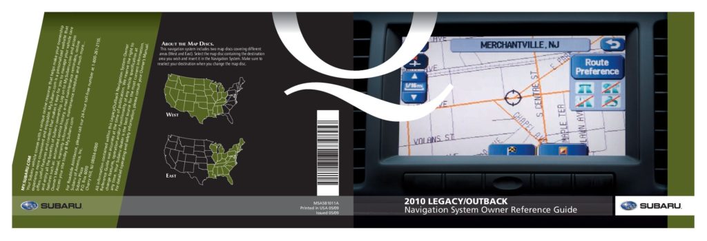 2010 Subaru Legacy/Outback Sat-Nav Owner’s Manual Image