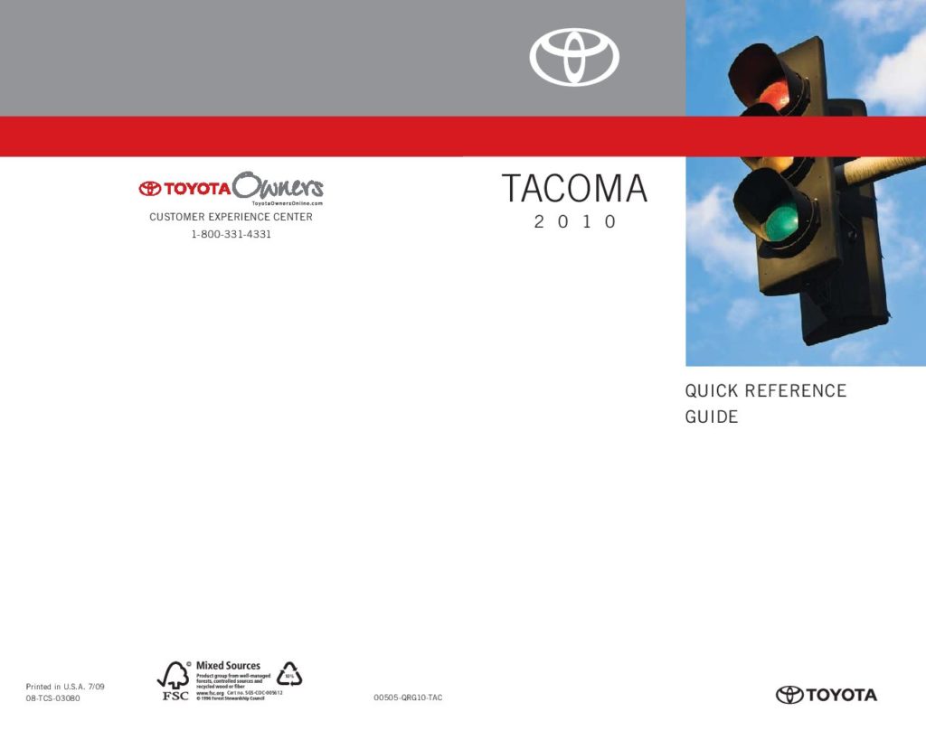 2010 Toyota Tacoma Owner’s Manual Image