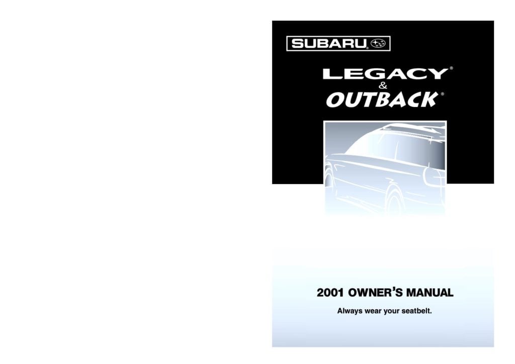 2001 Subaru Legacy Owner’s Manual Image