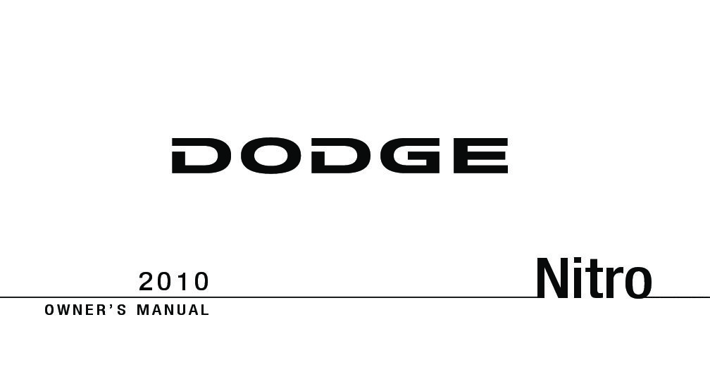 2010 Dodge Nitro Owner’s Manual Image