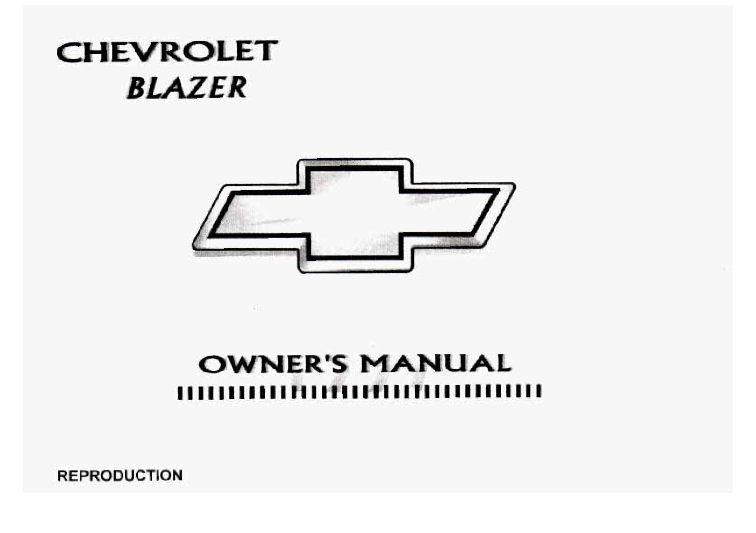 1997 Chevrolet Blazer Owner’s Manual PDF Manual Directory