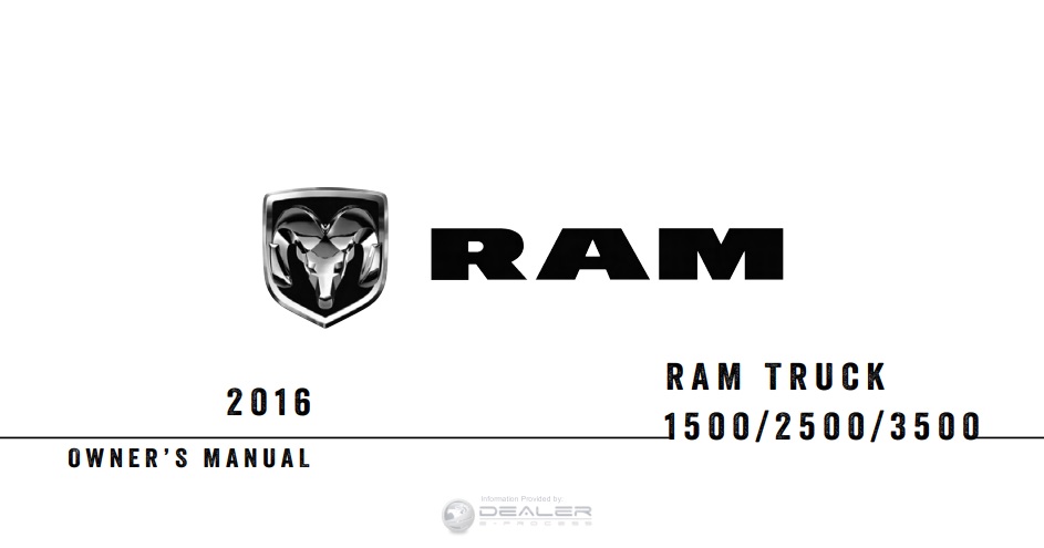 2016 Dodge Ram 1500/2500/3500 Owner’s Manual Image