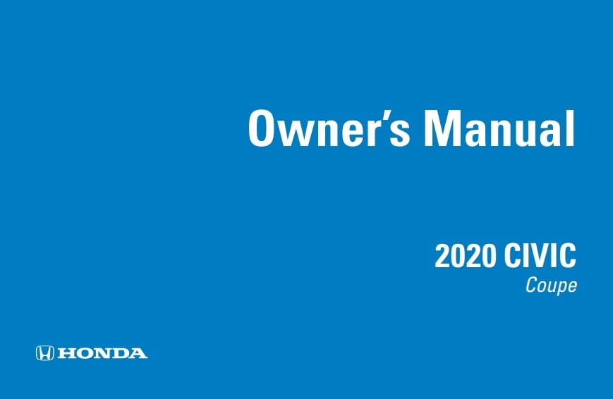 2020 Honda Civic Coupe Owner’s Manual Image
