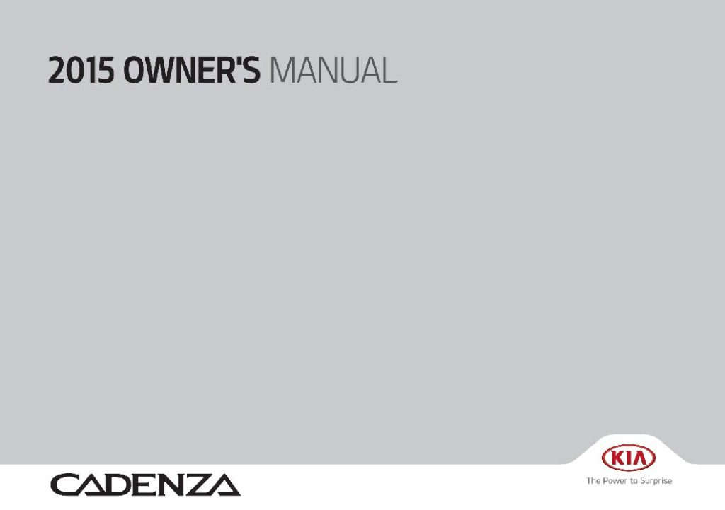 2015 Kia Cadenza Owner’s Manual Image
