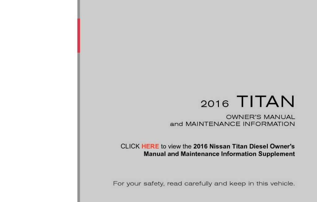 2016 Nissan Titan Owner’s Manual Image