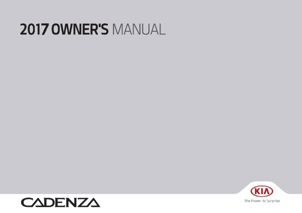 2017 Kia Cadenza Owner’s Manual Image