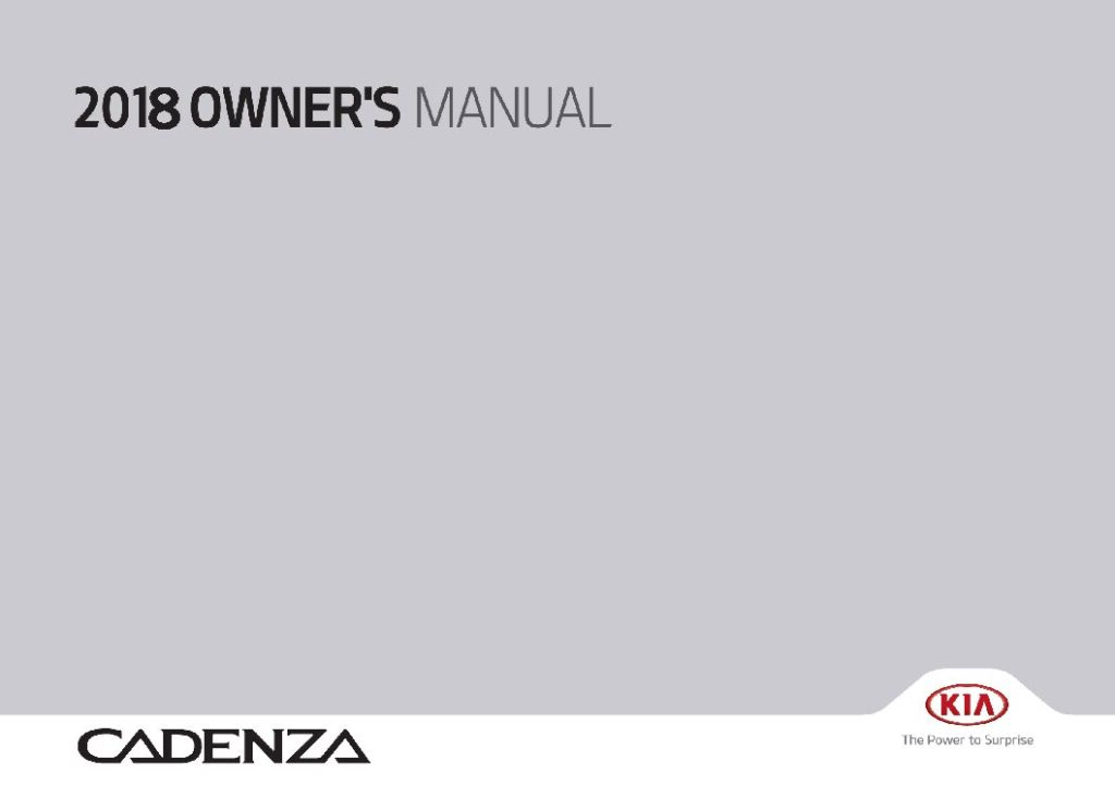 2018 Kia Cadenza Owner’s Manual Image