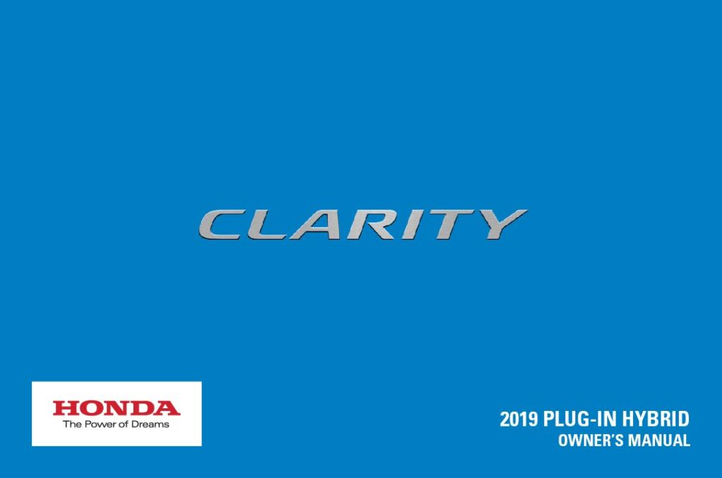 2019 Honda Clarity Owner’s Manual Image