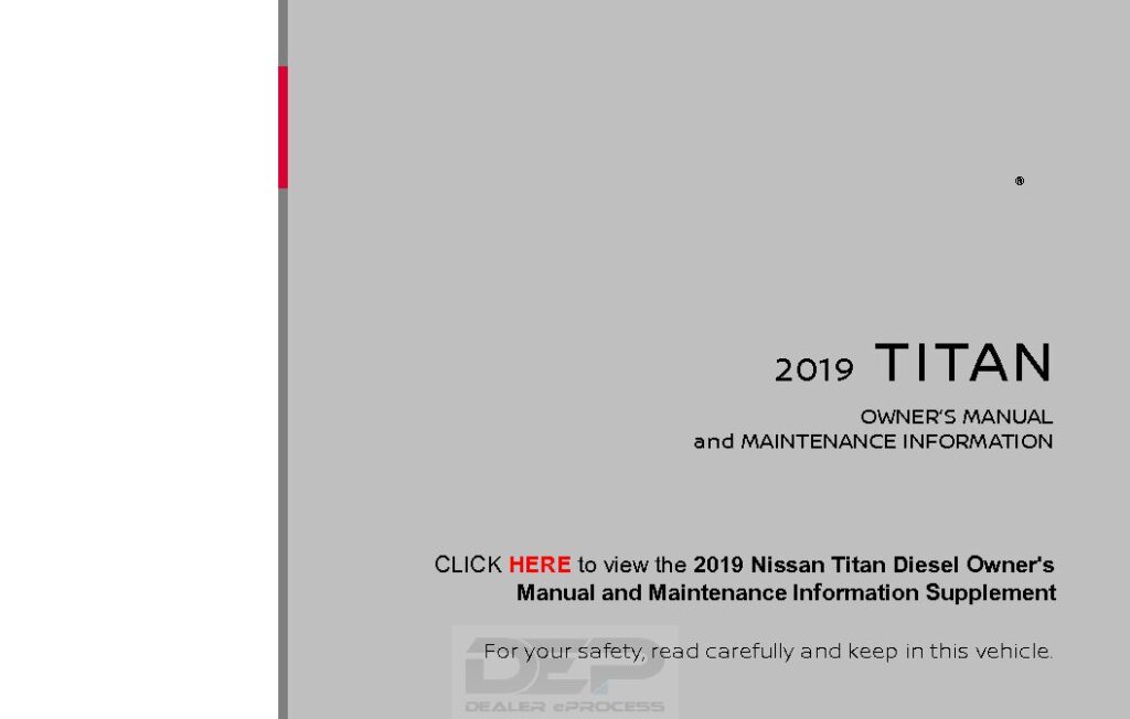2019 Nissan Titan Owner’s Manual Image