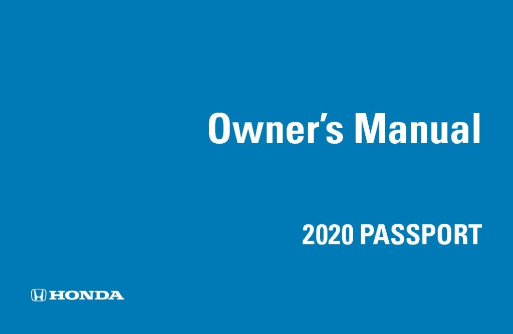 2020 Honda Passport Owner’s Manual Image