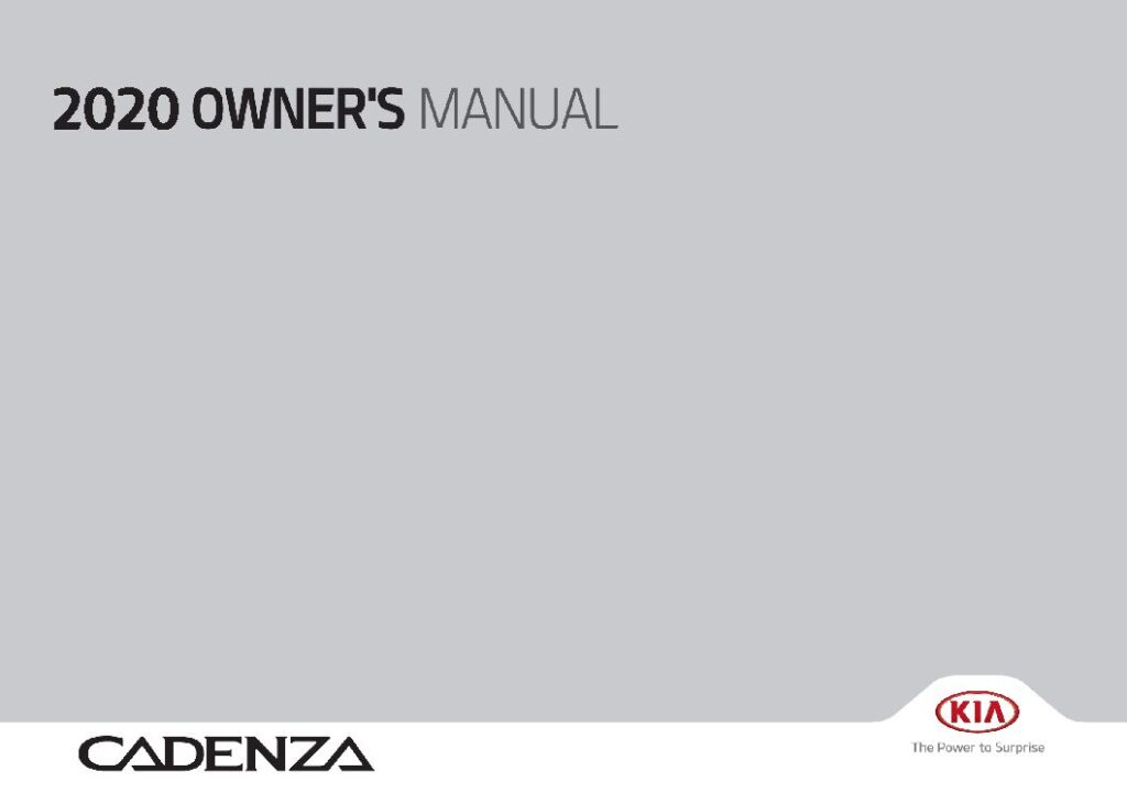 2020 Kia Cadenza Owner’s Manual Image