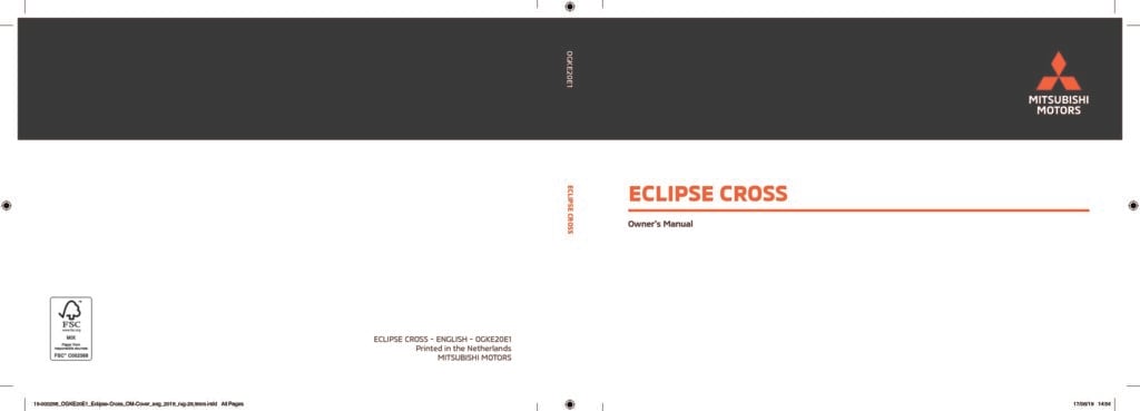 2020 Mitsubishi Eclipse Cross Owner’s Manual Image