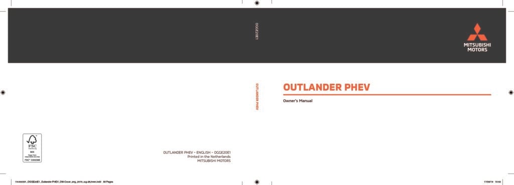 2020 Mitsubishi Outlander Hybrid Owner’s Manual Image