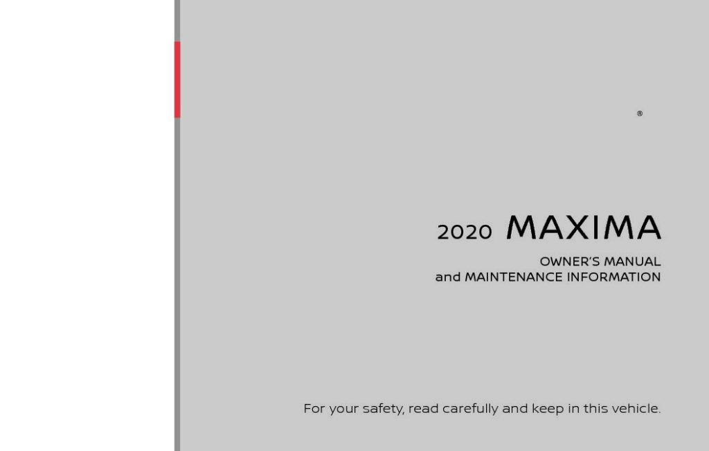 2020 Nissan Maxima Owner’s Manual Image