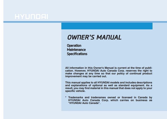 2021 Hyundai Nexo Owner’s Manual Image
