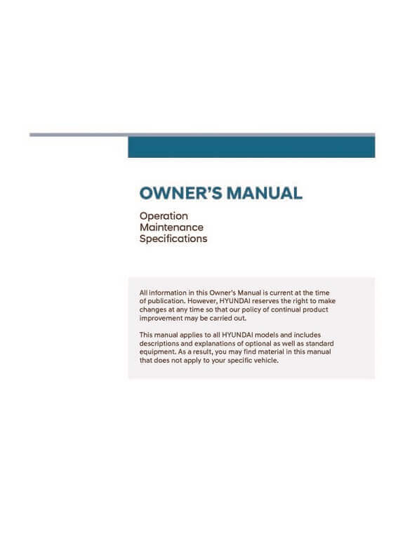 2021 Hyundai Sonata Owner’s Manual Image