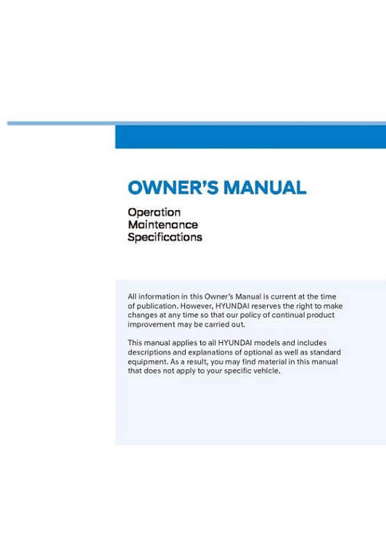 2021 Hyundai Venue Owner’s Manual Image