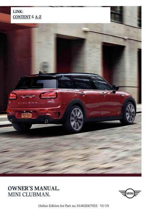 2021 Mini Clubman (w/ Mini Connected) Owner’s Manual Image