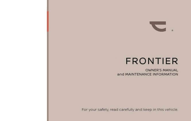 2021 Nissan Frontier Owner’s Manual Image