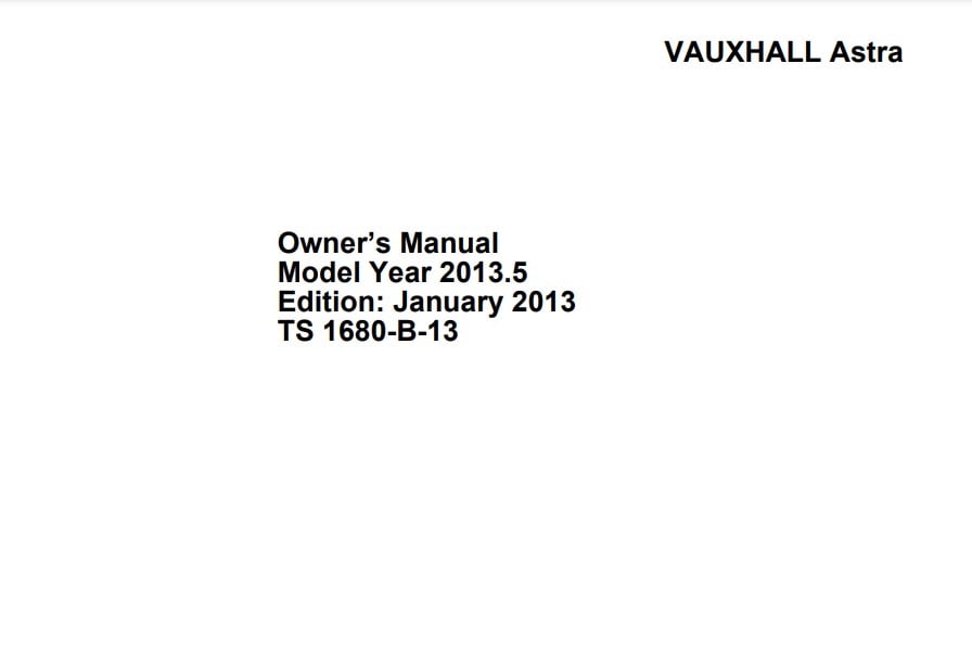 2010 Opel/Vauxhall Astra Owner’s Manual Image