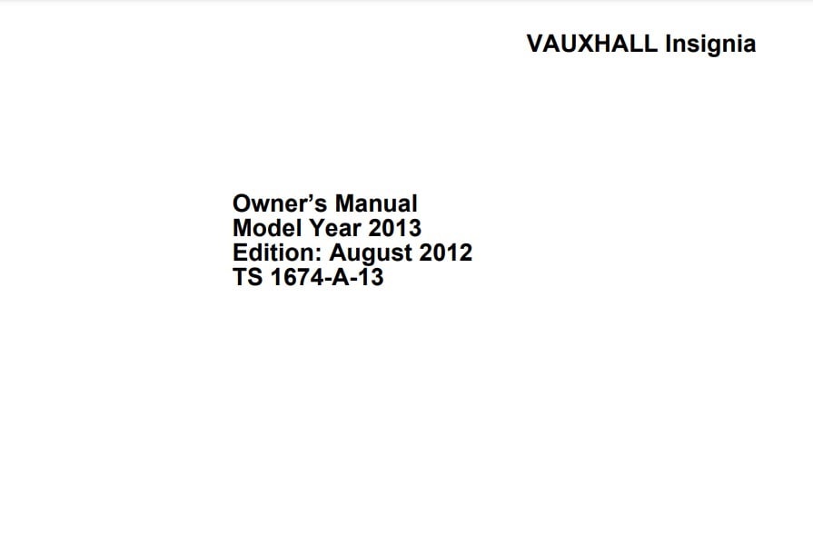 2010 Opel/Vauxhall Insignia Owner’s Manual Image