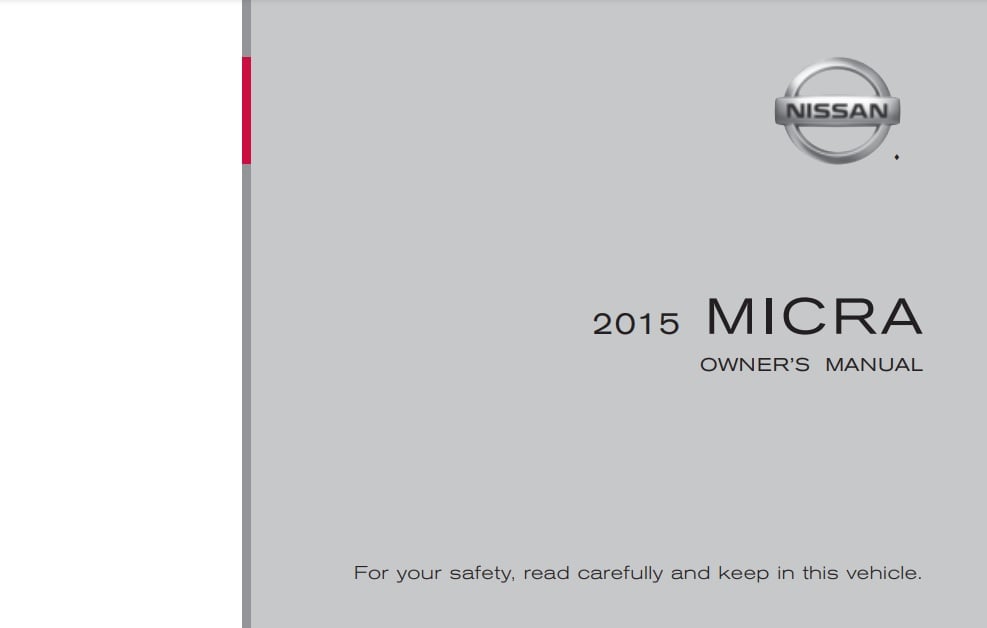 2015 Nissan Micra Owner’s Manual Image