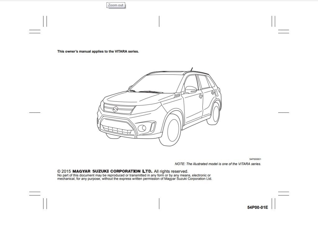 2015 Suzuki Vitara Owner’s Manual Image