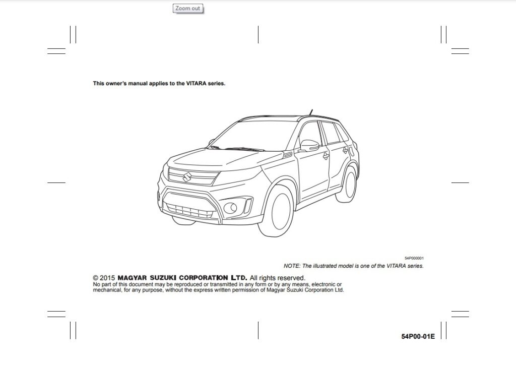 2018 Suzuki Vitara Owner’s Manual Image