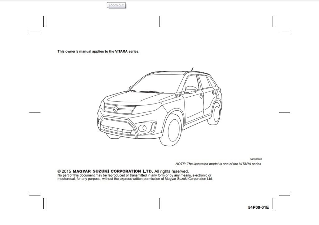 2019 Suzuki Vitara Owner’s Manual Image