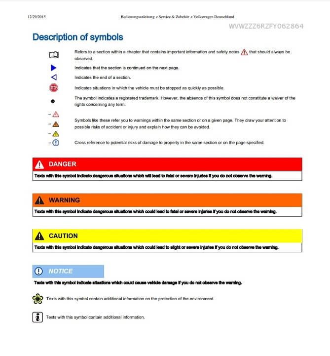 2013 Volkswagen Polo Owner’s Manual Image