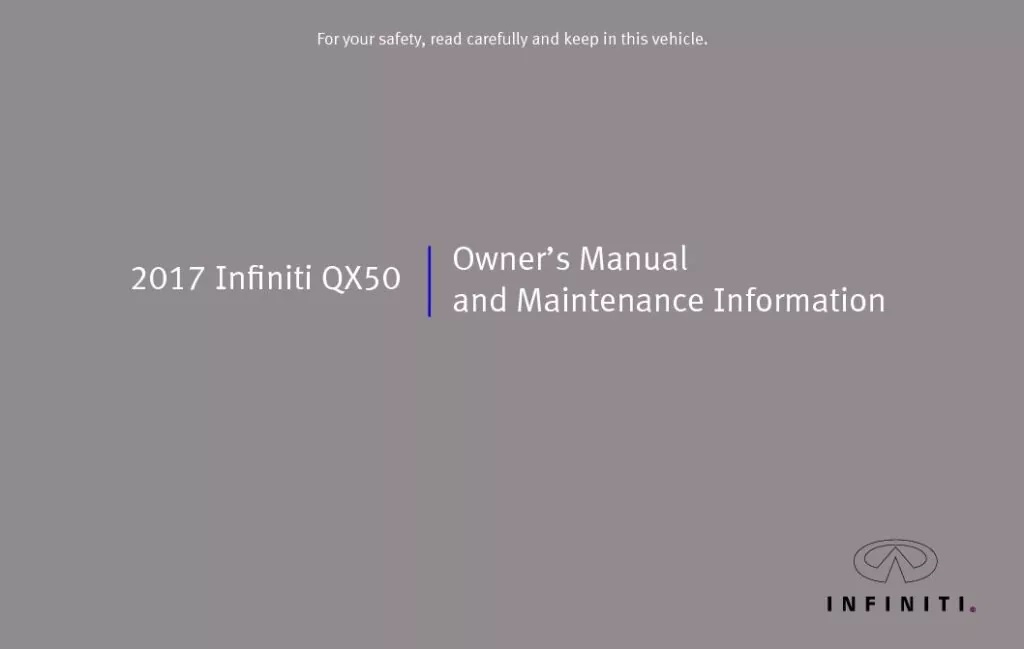 2017 Infiniti QX50/QX55 Owner’s Manual Image