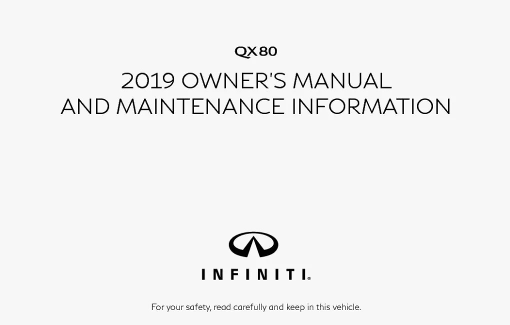 2019 Infiniti QX80 Owner’s Manual Image