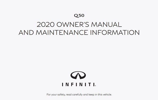 2020 Infiniti Q50 Owner’s Manual Image