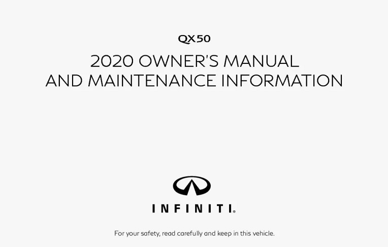 2020 Infiniti QX50/QX55 Owner’s Manual Image