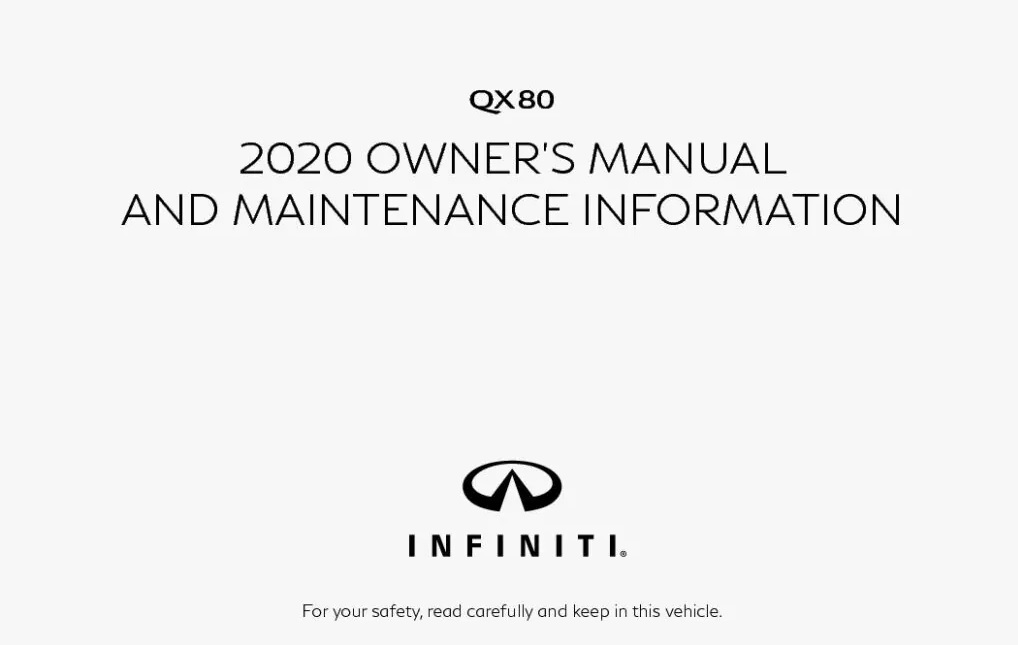 2020 Infiniti QX80 Owner’s Manual Image