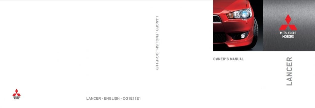 2012 Mitsubishi Lancer Owner’s Manual Image