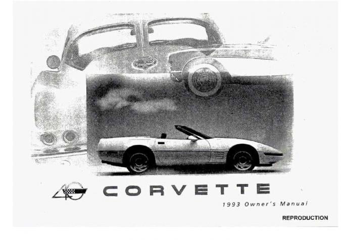 1993 Chevrolet Corvette Owner’s Manual Image