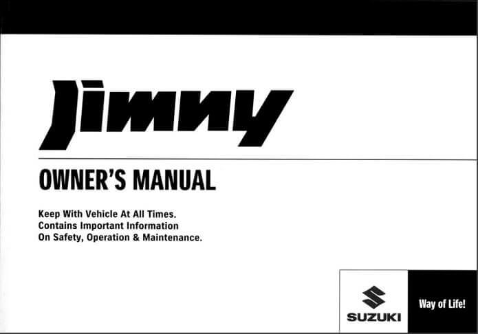 1998 Suzuki Jimny Owner’s Manual Image