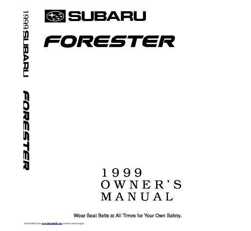 1999 Subaru Forester Owner’s Manual Image