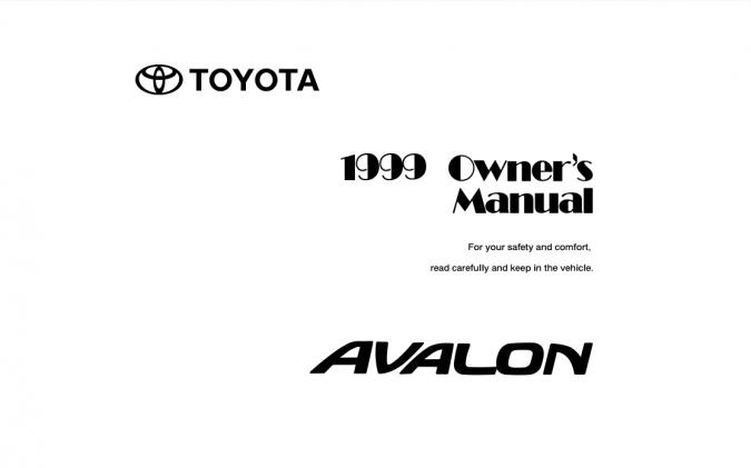 1999 Toyota Avalon Owner’s Manual Image