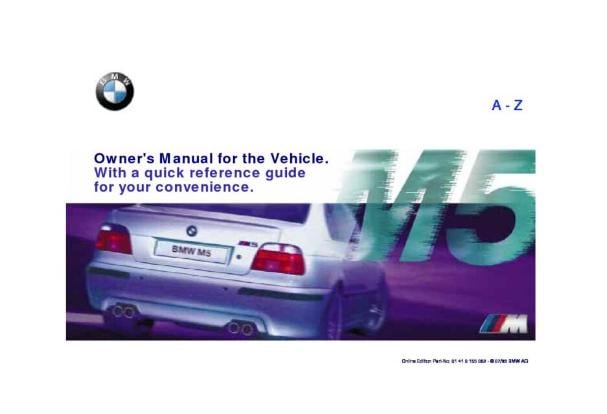 2000 BMW M5 Sedan Owner’s Manual Image
