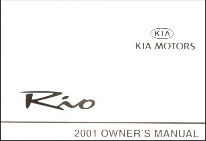 2001 Kia Rio Owner’s Manual Image
