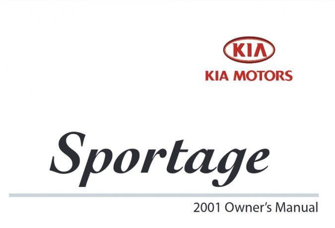 2001 Kia Sportage Owner’s Manual Image
