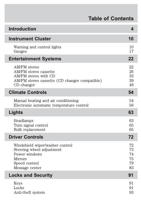 2002 Ford Crown Victoria Owner’s Manual Image