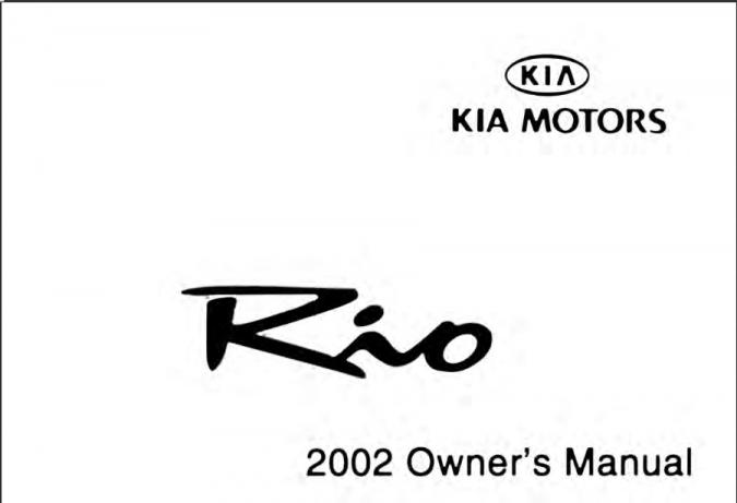 2002 Kia Rio Owner’s Manual Image