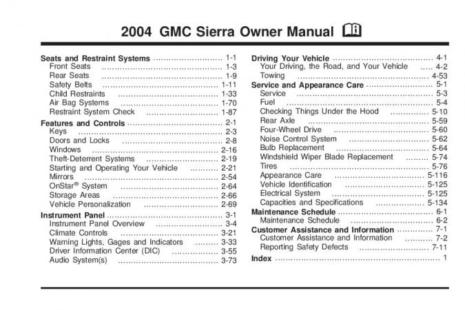 2004 GMC Sierra Owner’s Manual Image