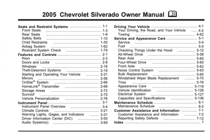 2005 Chevrolet Silverado 1500 Owner’s Manual Image