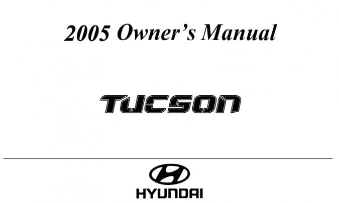 2005 Hyundai Tucson Owner’s Manual Image